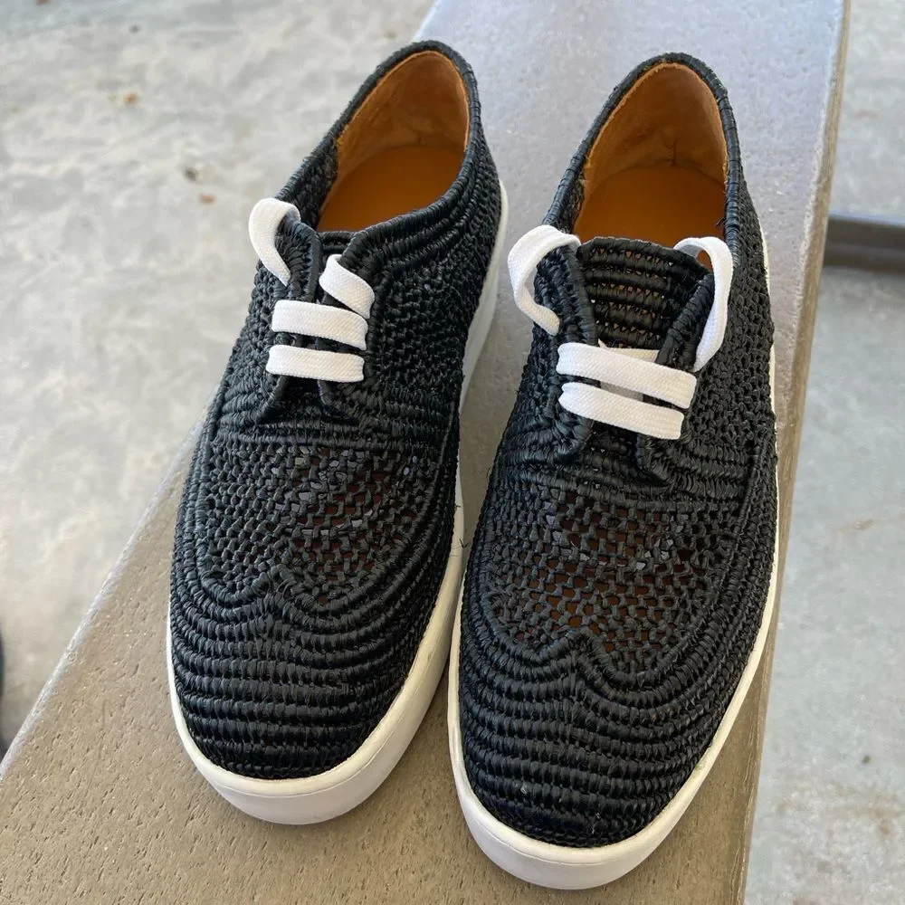 Clergerie Lisa7 Black Raffia Loafers‎